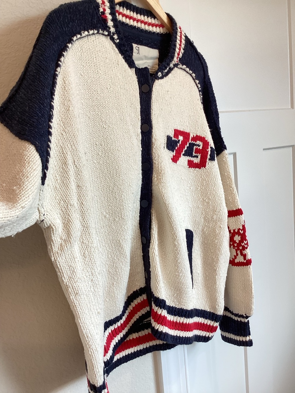 Anthropologie Motorcycle Sweater Cotton Blend Cardigan Pilcro NEW Novelty - Picture 10 of 14
